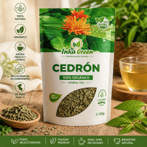 Cedrón Kräutertee 50 g | 100 % Natürlich | Organischer Kräutertee | Inka Green | Premium Qualität aus Peru